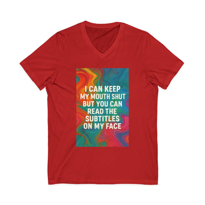 Subtitles Unisex Short Sleeve V-Neck Tee