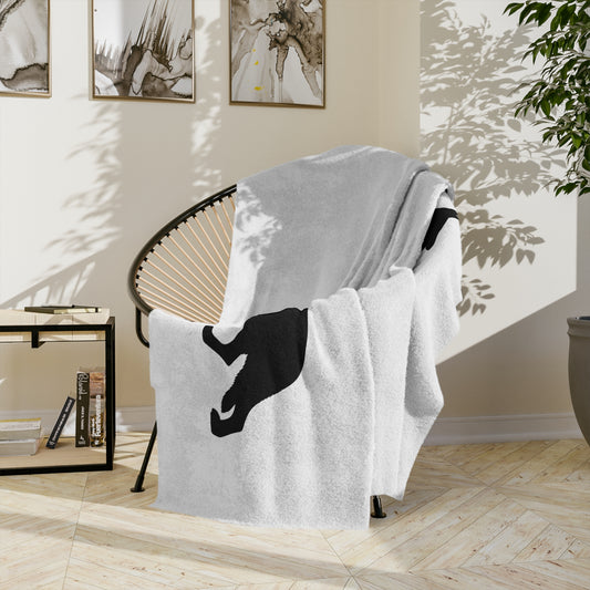German Shepherd Silhouette Velveteen Microfiber Blanket