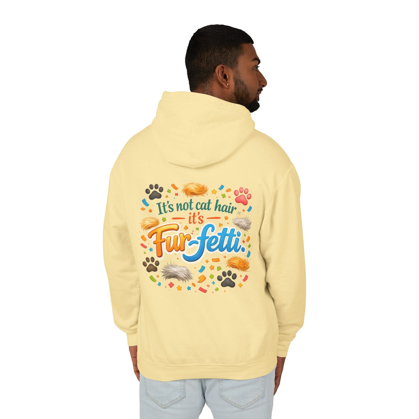 Fur-Fetti Cat Unisex Lightweight Hoodie