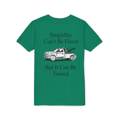 Stupidity Wheel Lift Tow Truck Youth Unisex Short Sleeve Crewneck Tee