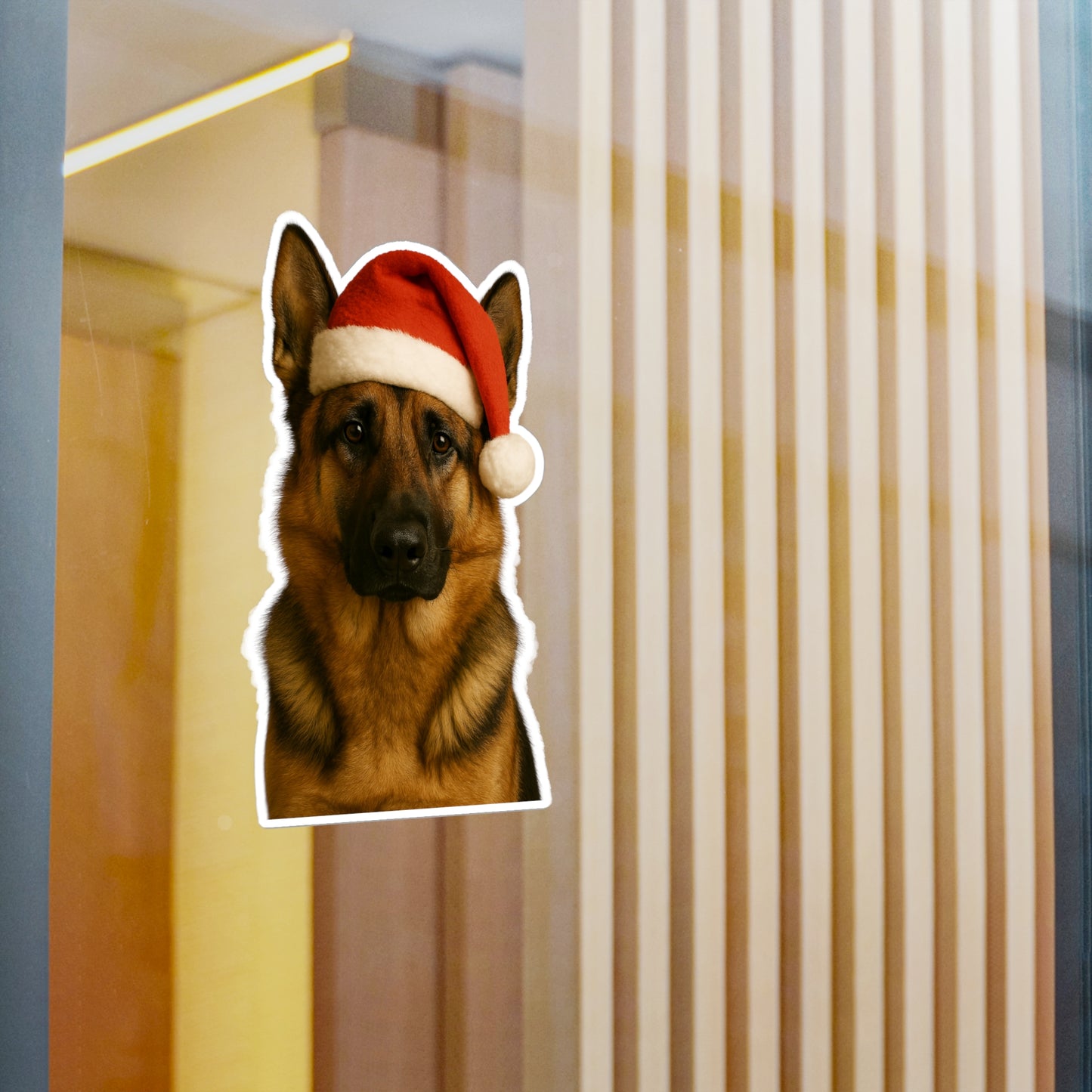 Santa Paws German Shepherd Vinyl Decal