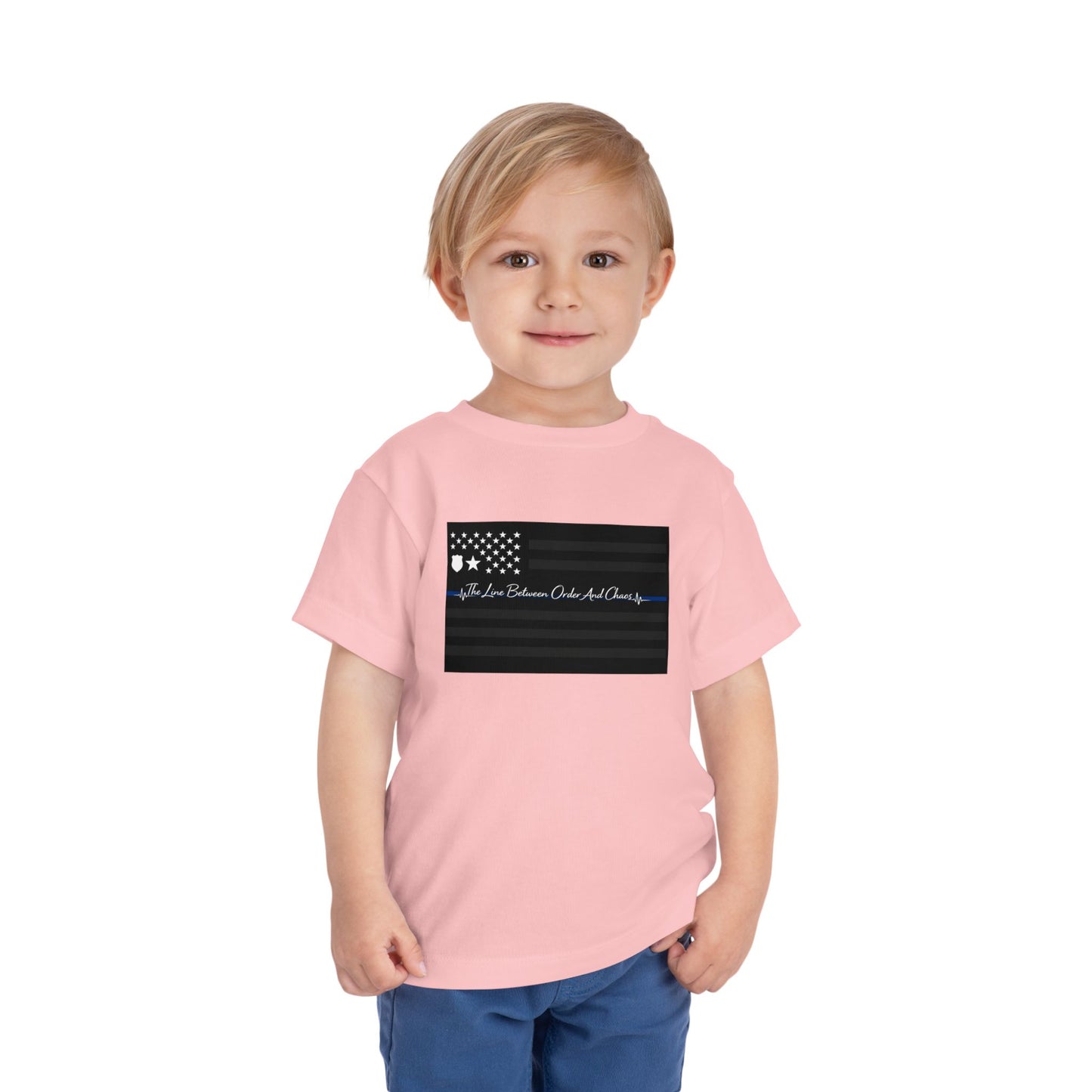 Thin Blue Line Toddler Unisex Short Sleeve Crewneck Tee