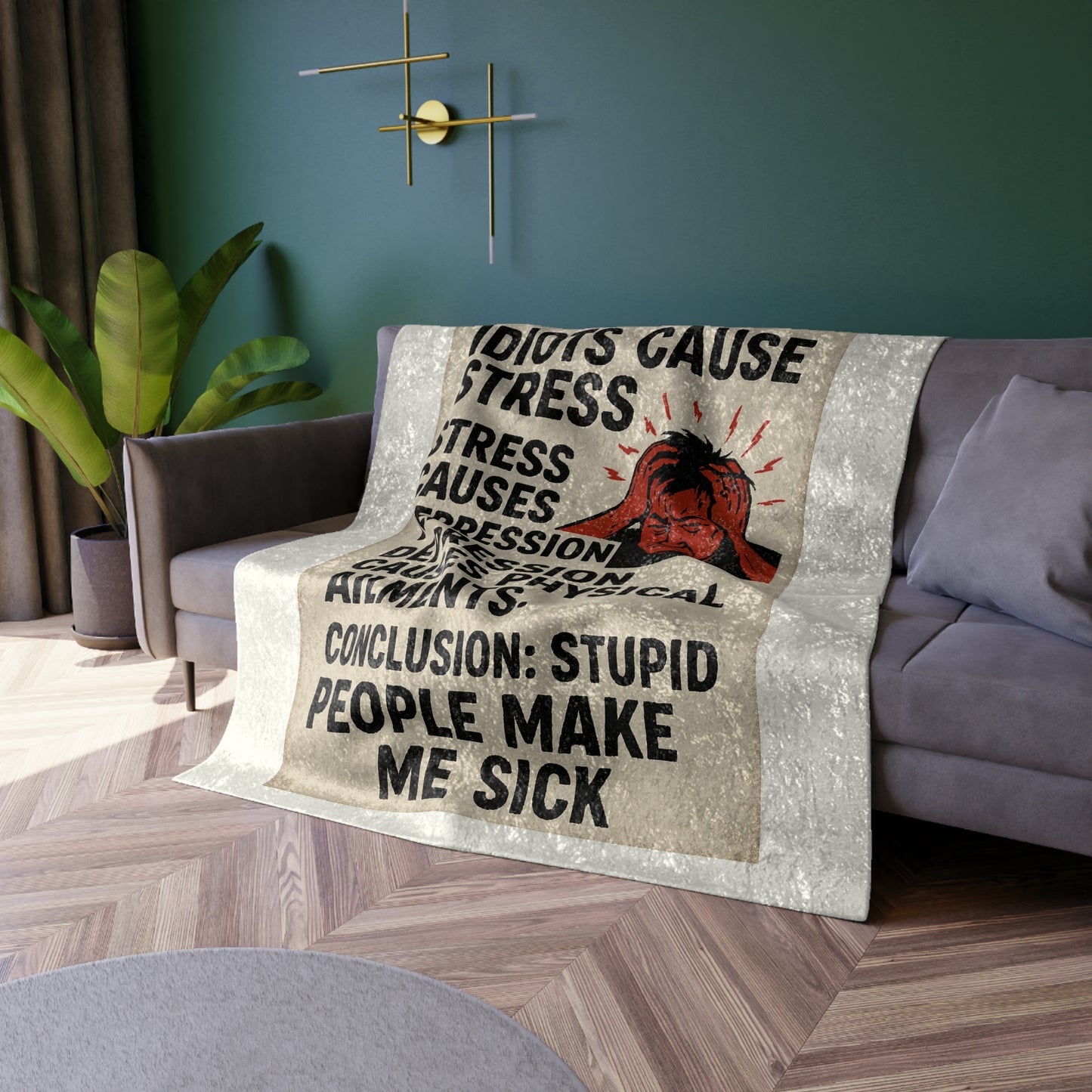 Stupid People Crushed Velvet Blanket