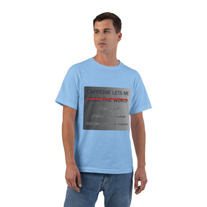 Caffeine Lets Me Men's Short-Sleeve Crewneck Tee