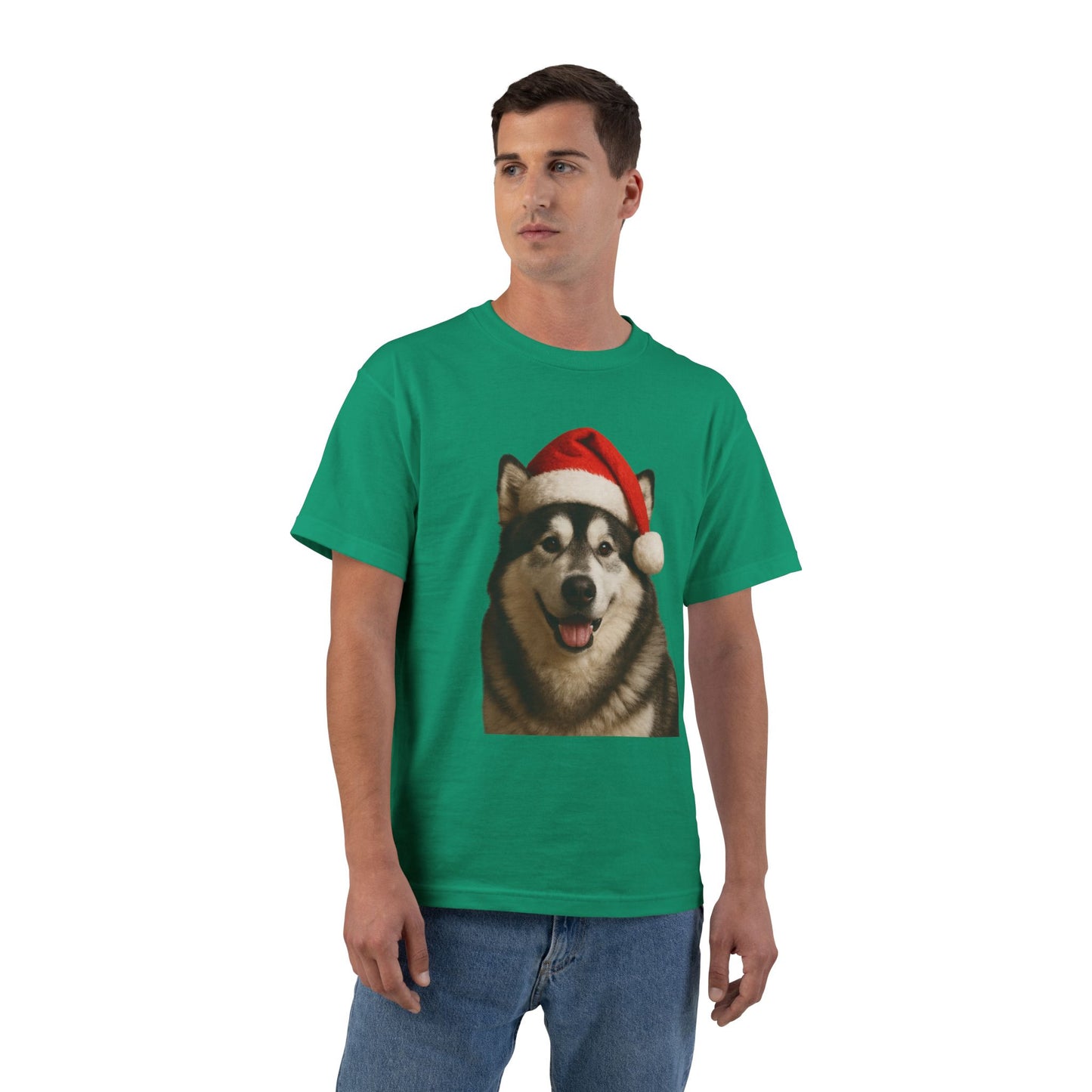 Santa Paws Malamute Men's Short-Sleeve Crewneck Tee