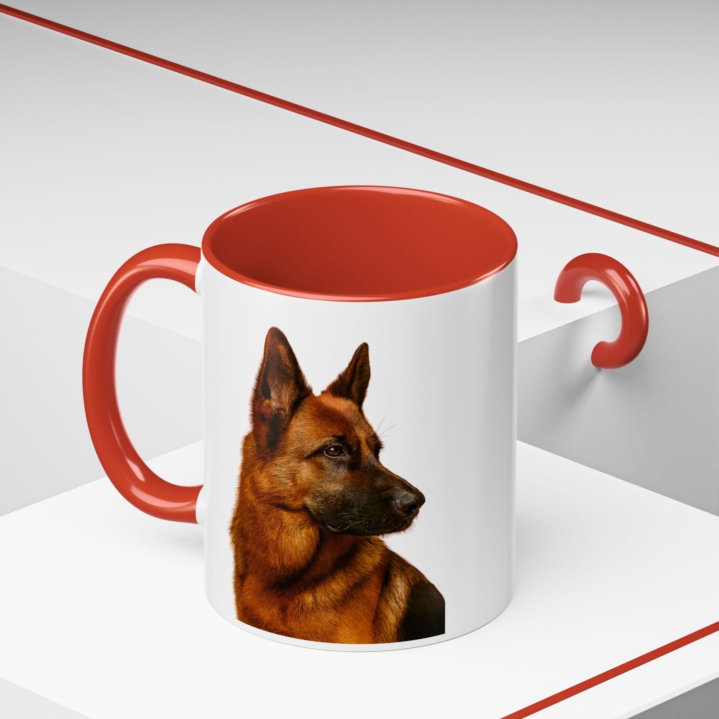 German Shepherd Head 2-Tone Coffee Mug