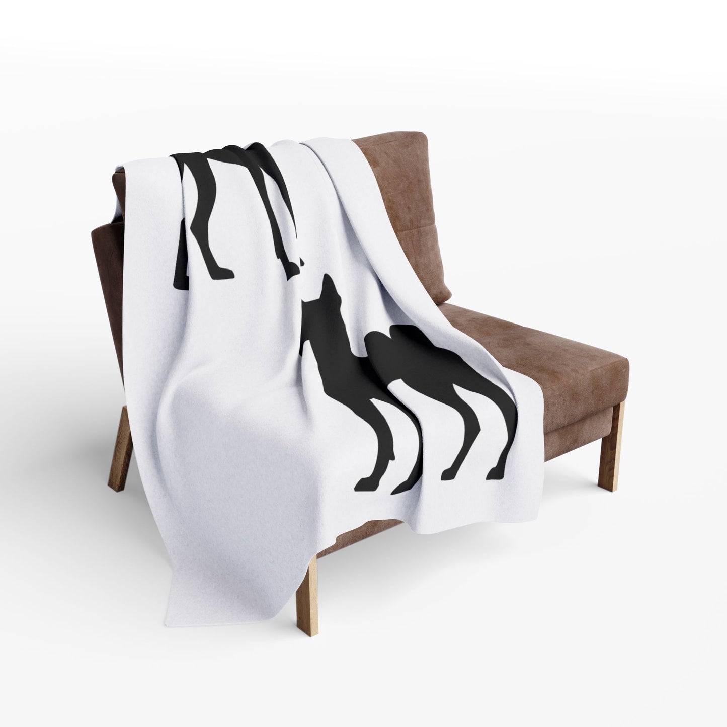 Basenji Silhouette Arctic Fleece Blanket