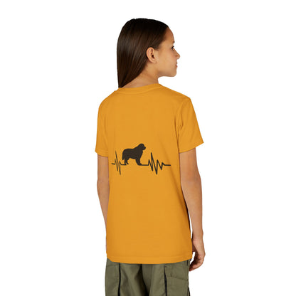 My Heart Beats For Newfies Youth Unisex Short Sleeve Crewneck Tee