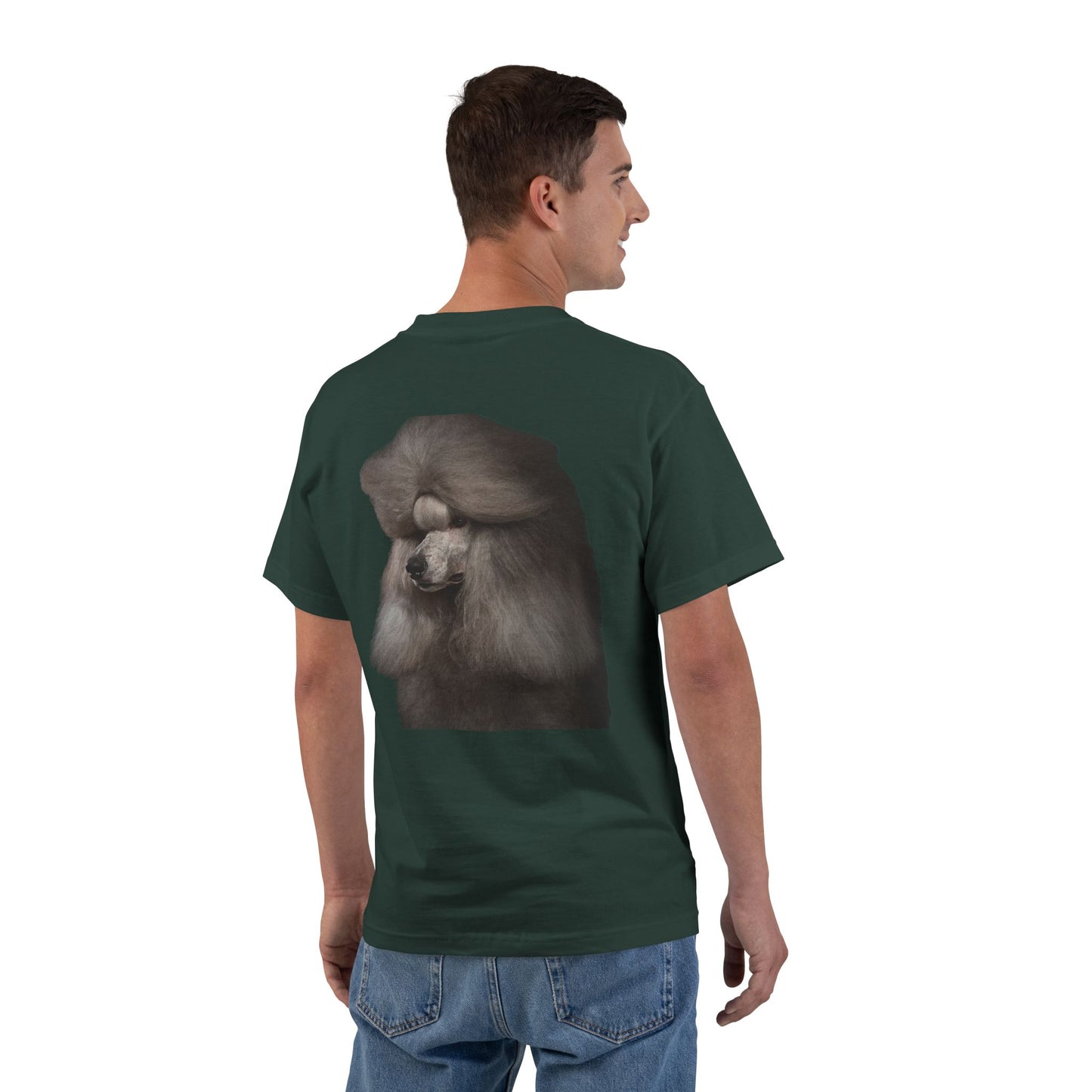 Poodle Head Men's Short-Sleeve Crewneck Tee