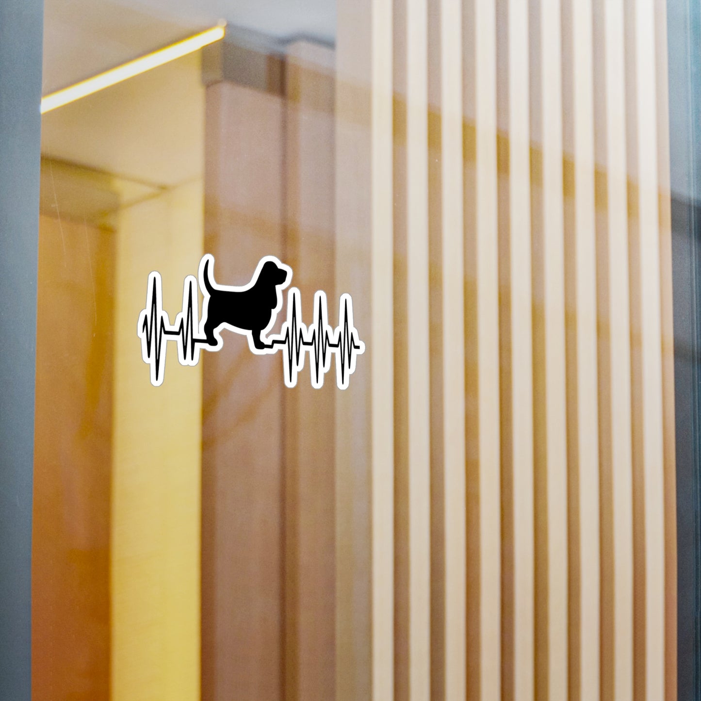 My Heart Beats For Bassets Vinyl Decal