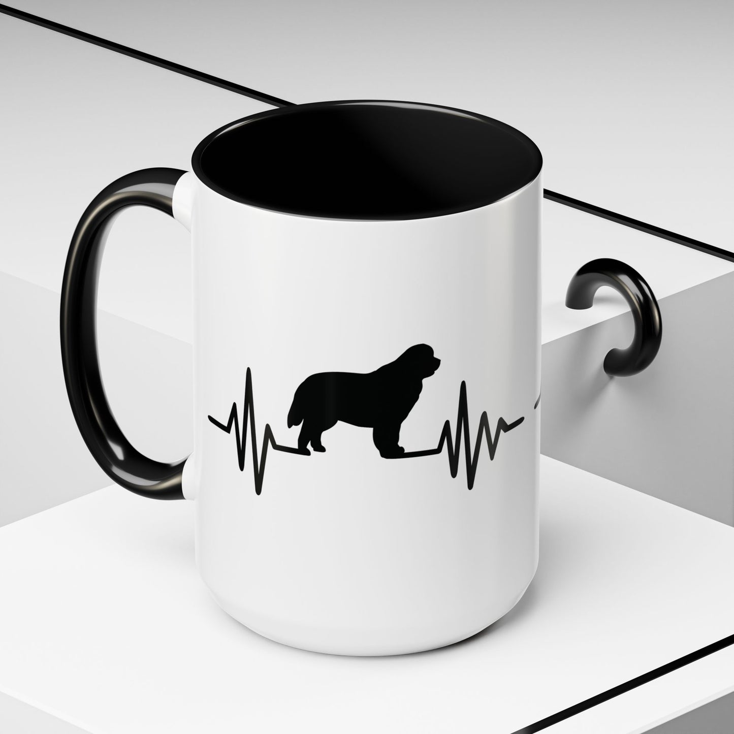 My Heart Beats For Newfies 2-Tone Coffee Mug