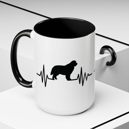 My Heart Beats For Newfies 2-Tone Coffee Mug