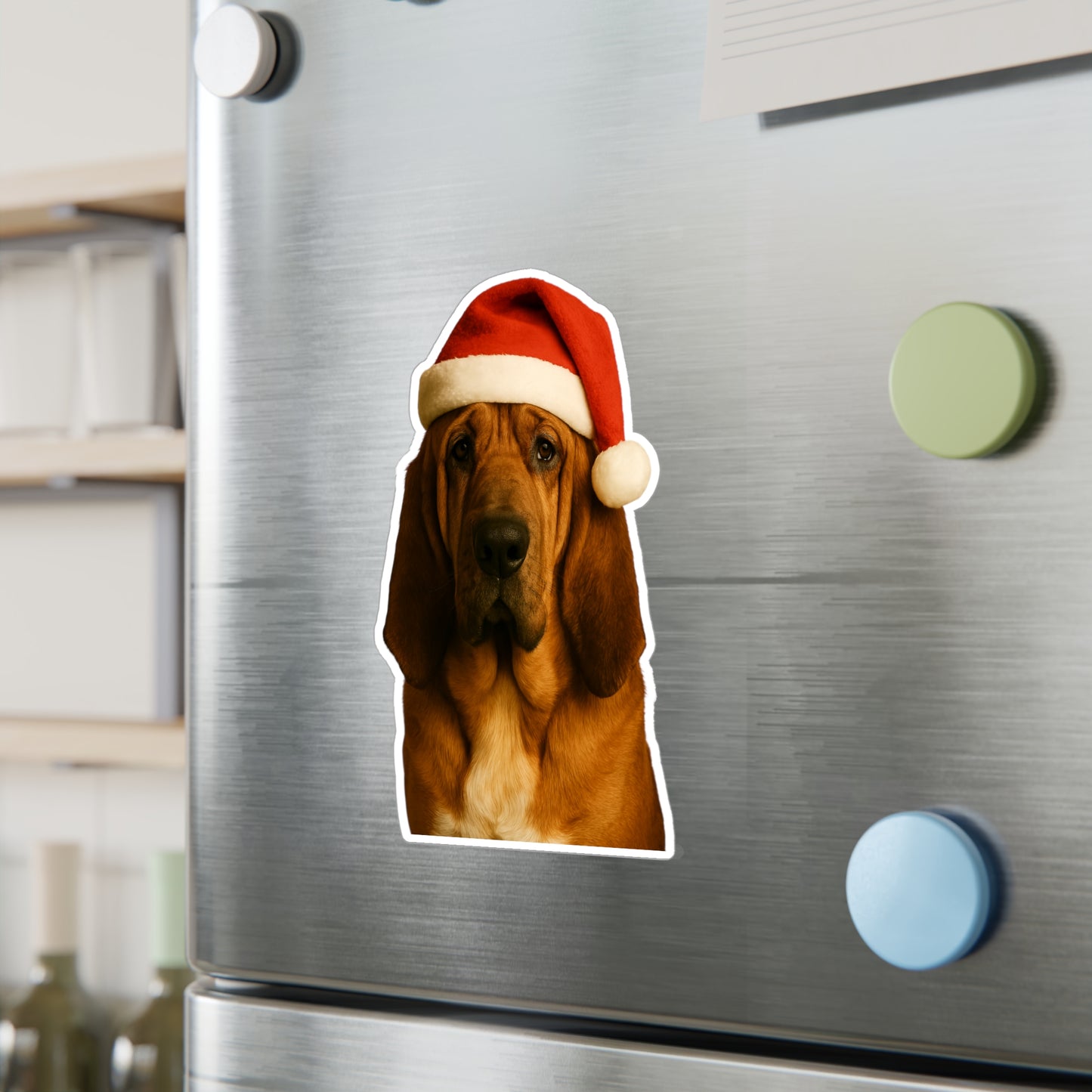 Santa Paws Bloodhound Vinyl Decal