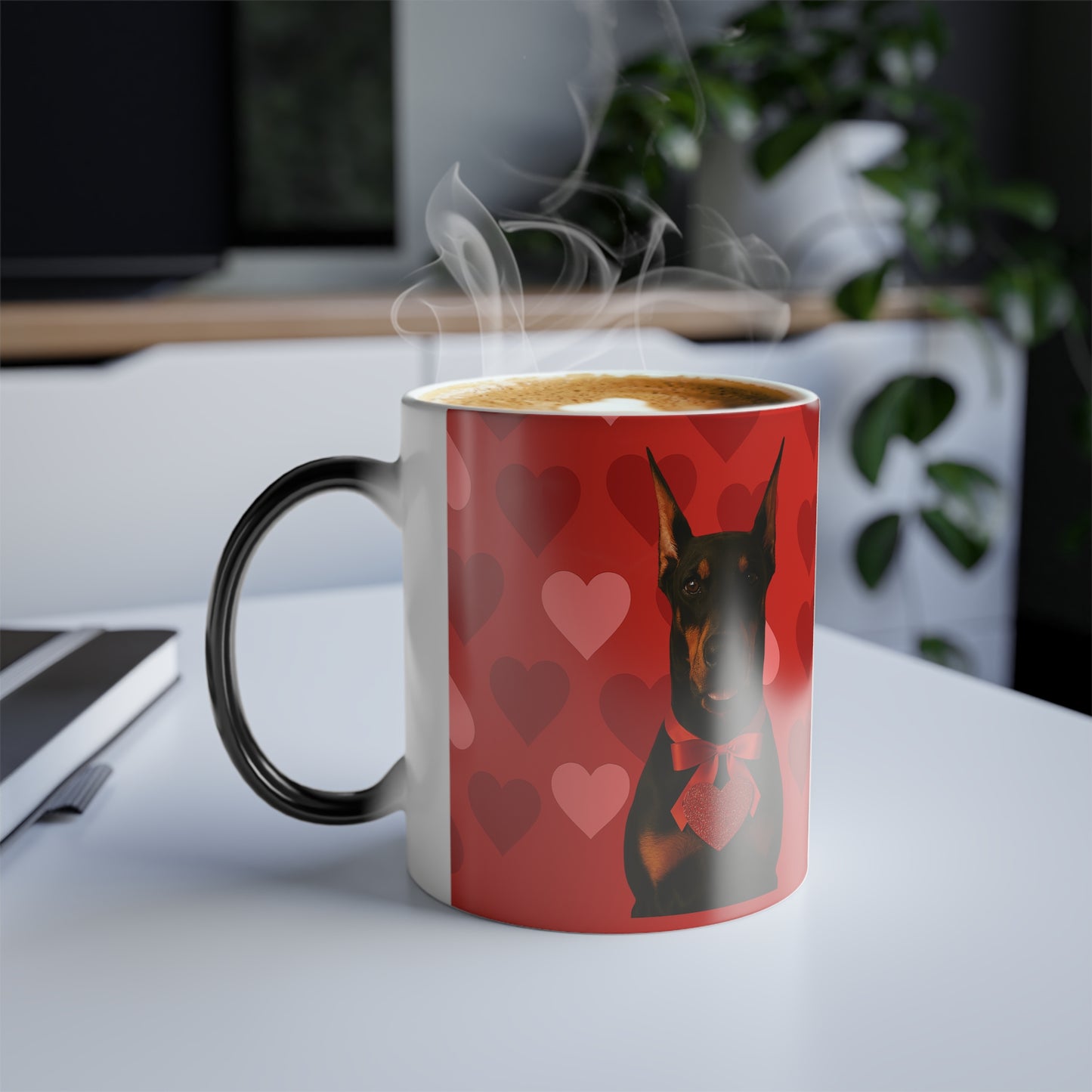 Cupid's Companion Doberman Color Changing Mug