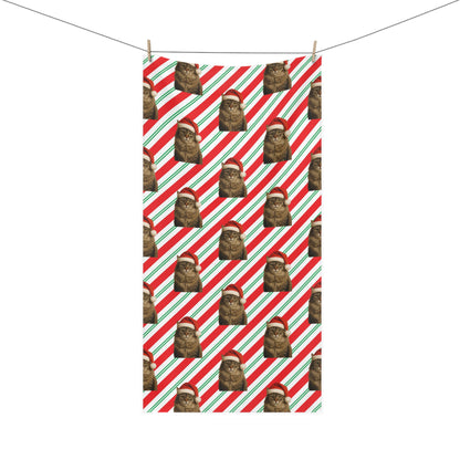 Santa Paws Cat Mink-Cotton  Beach Towel