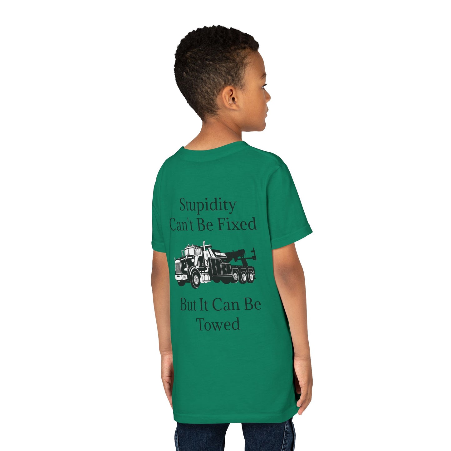 Stupidity Heavy Tow Truck Youth Unisex Short Sleeve Crewneck Tee