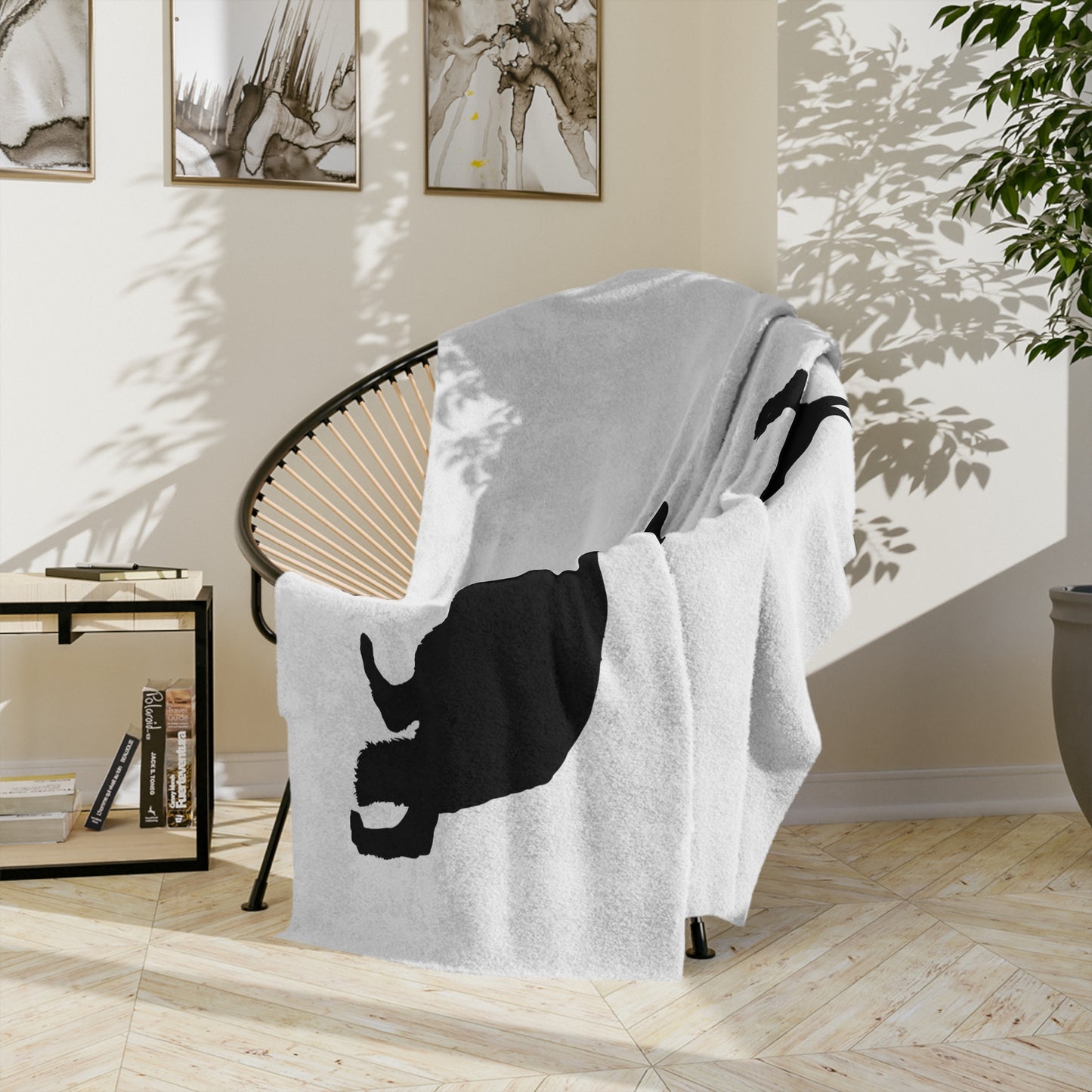 German Shepherd Silhouette Velveteen Microfiber Blanket