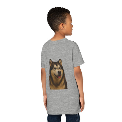 Malamute Head Youth Unisex Short Sleeve Crewneck Tee