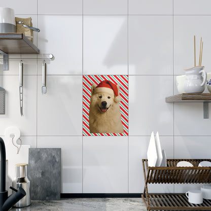 Santa Paws Samoyed Ceramic Photo Tile