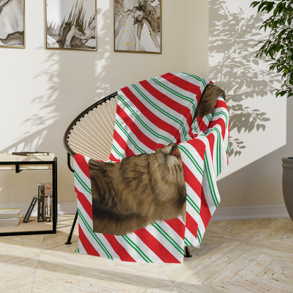 Santa Paws Cat Velveteen Microfiber Blanket