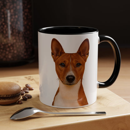 Basenji Head 2-Tone Coffee Mug