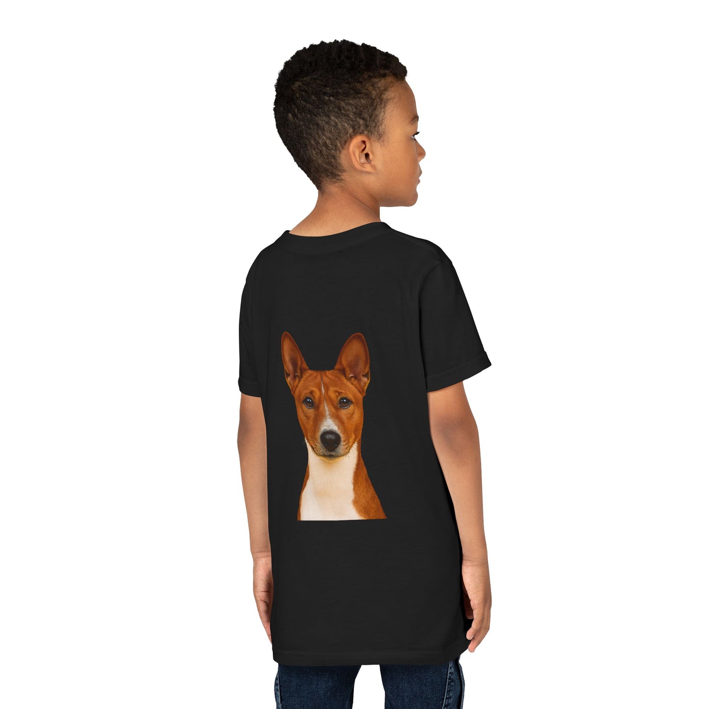 Basenji Head Youth Unisex Short Sleeve Crewneck Tee