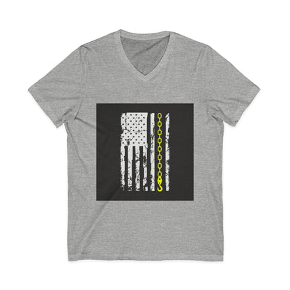 Thin Yellow Line Unisex Short Sleeve V-Neck Tee