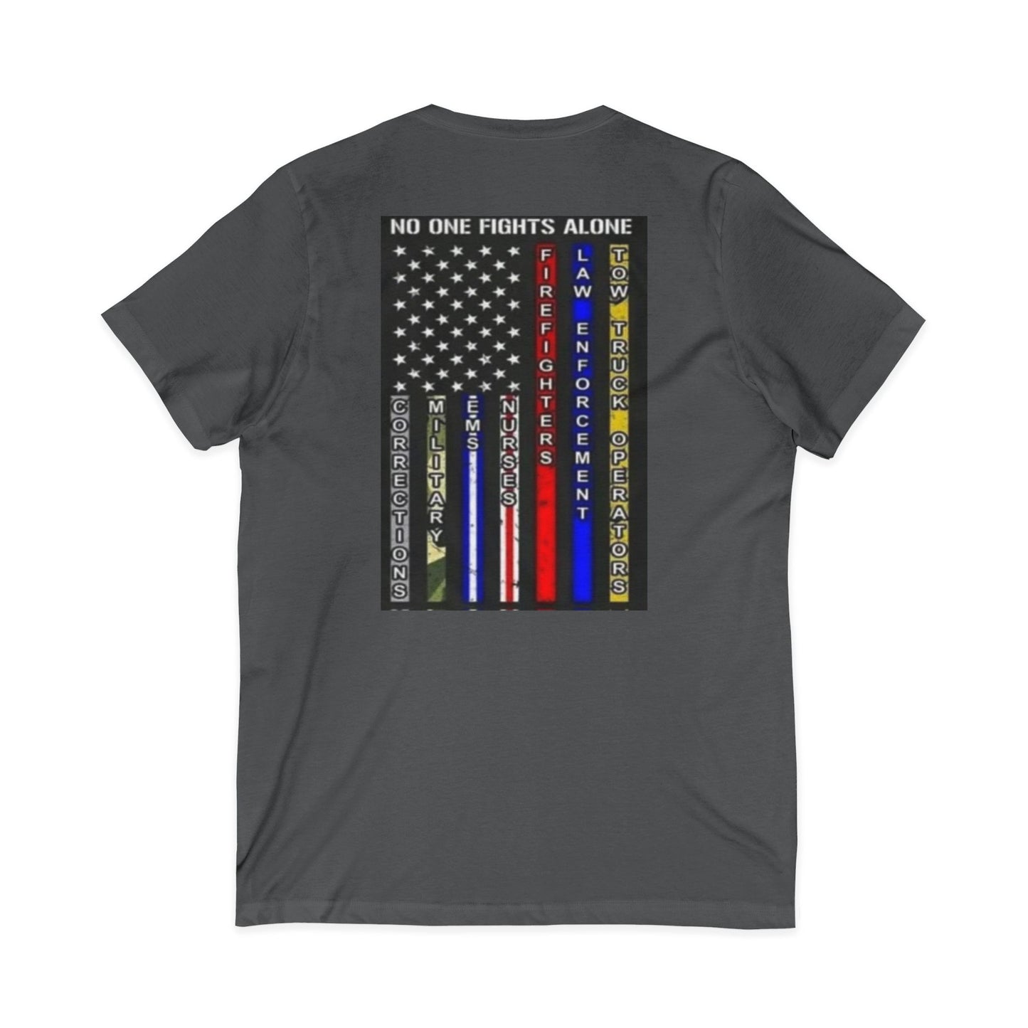 No One Fights Alone Unisex Short Sleeve V-Neck Tee