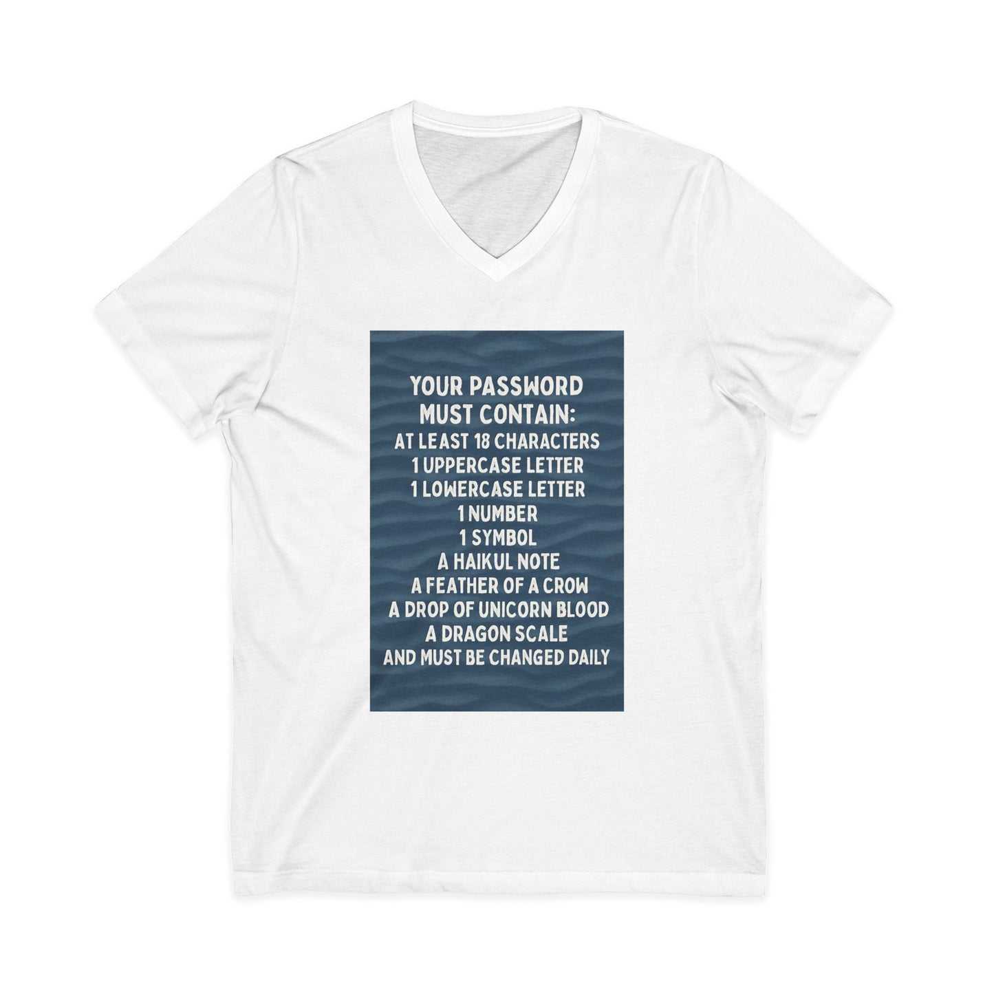 Password Unisex Short Sleeve V-Neck Tee