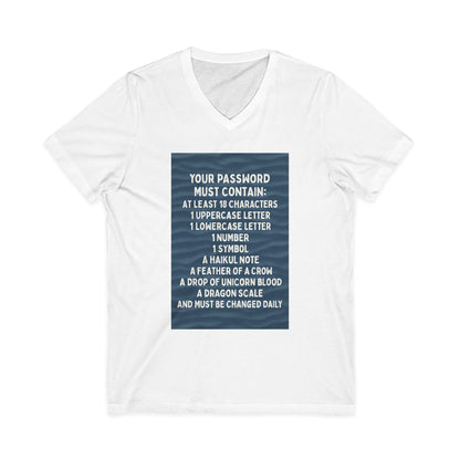 Password Unisex Short Sleeve V-Neck Tee
