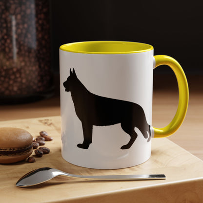 German Shepherd Silhouette 2-Tone Coffee Mug