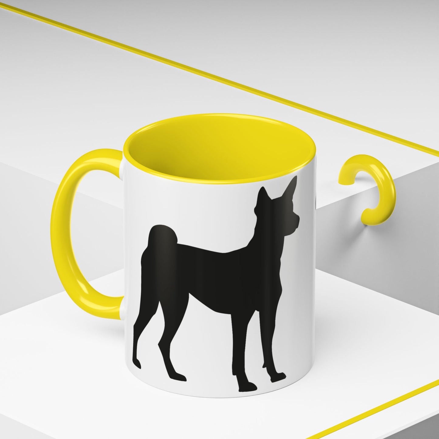 Basenji Silhouette 2-Tone Coffee Mug