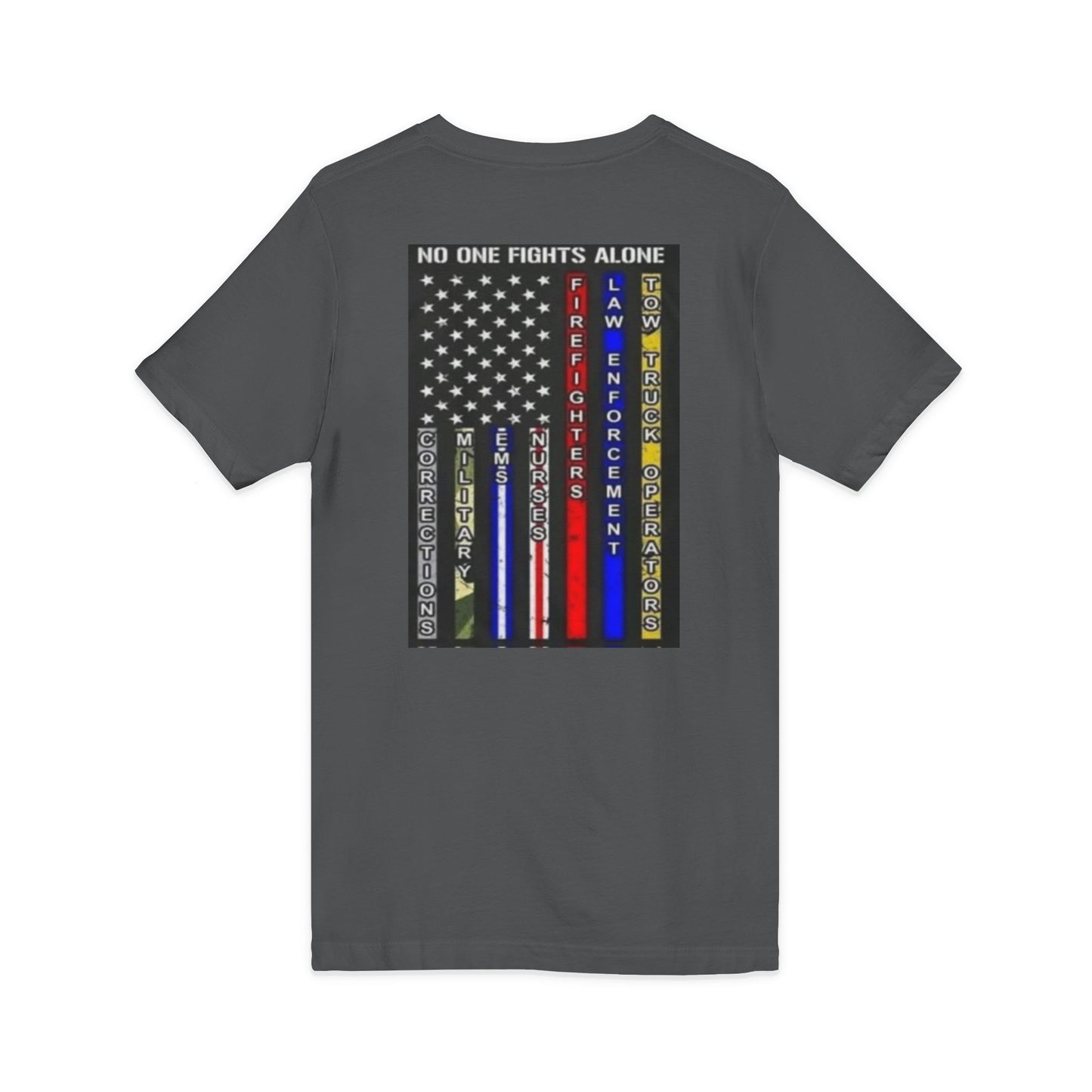 No One Fights Alone Unisex Short Sleeve V-Neck Tee
