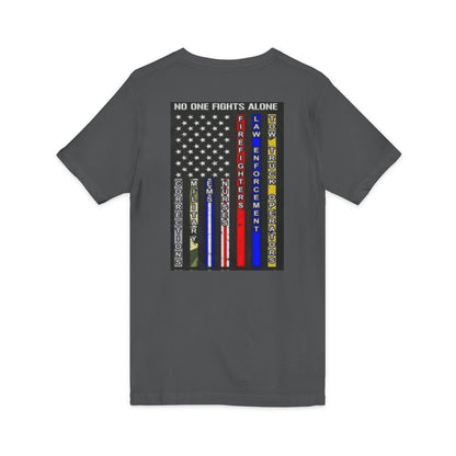 No One Fights Alone Unisex Short Sleeve V-Neck Tee