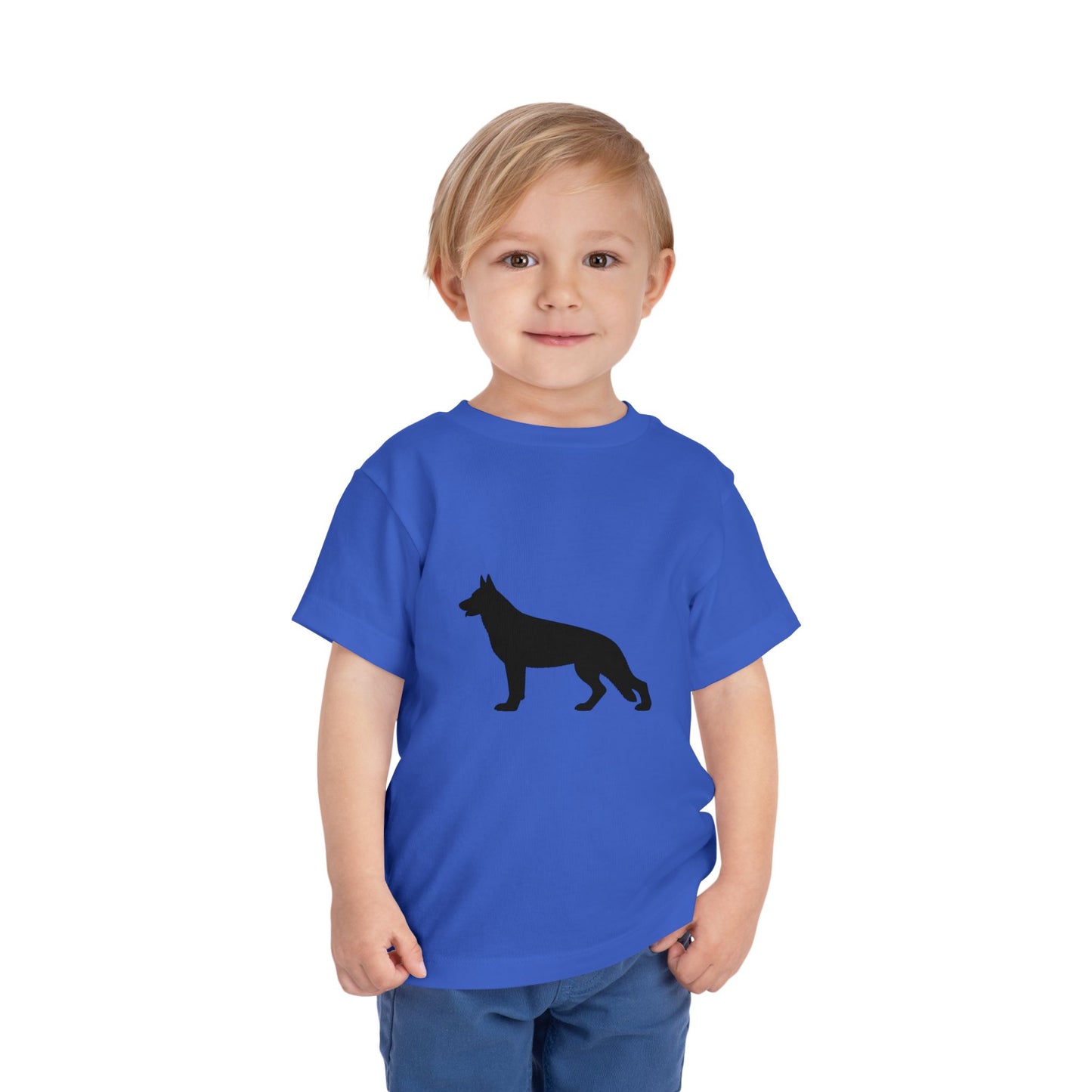 German Shepherd Silhouette Toddler Unisex Short Sleeve Crewneck Tee