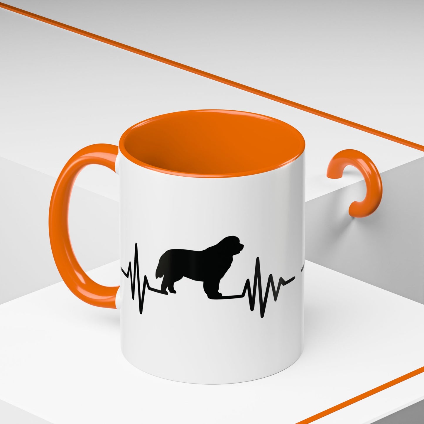 My Heart Beats For Newfies 2-Tone Coffee Mug
