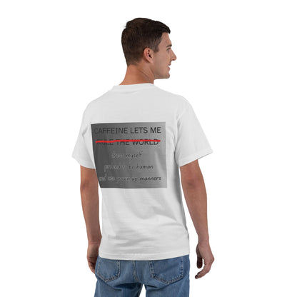 Caffeine Lets Me Men's Short-Sleeve Crewneck Tee