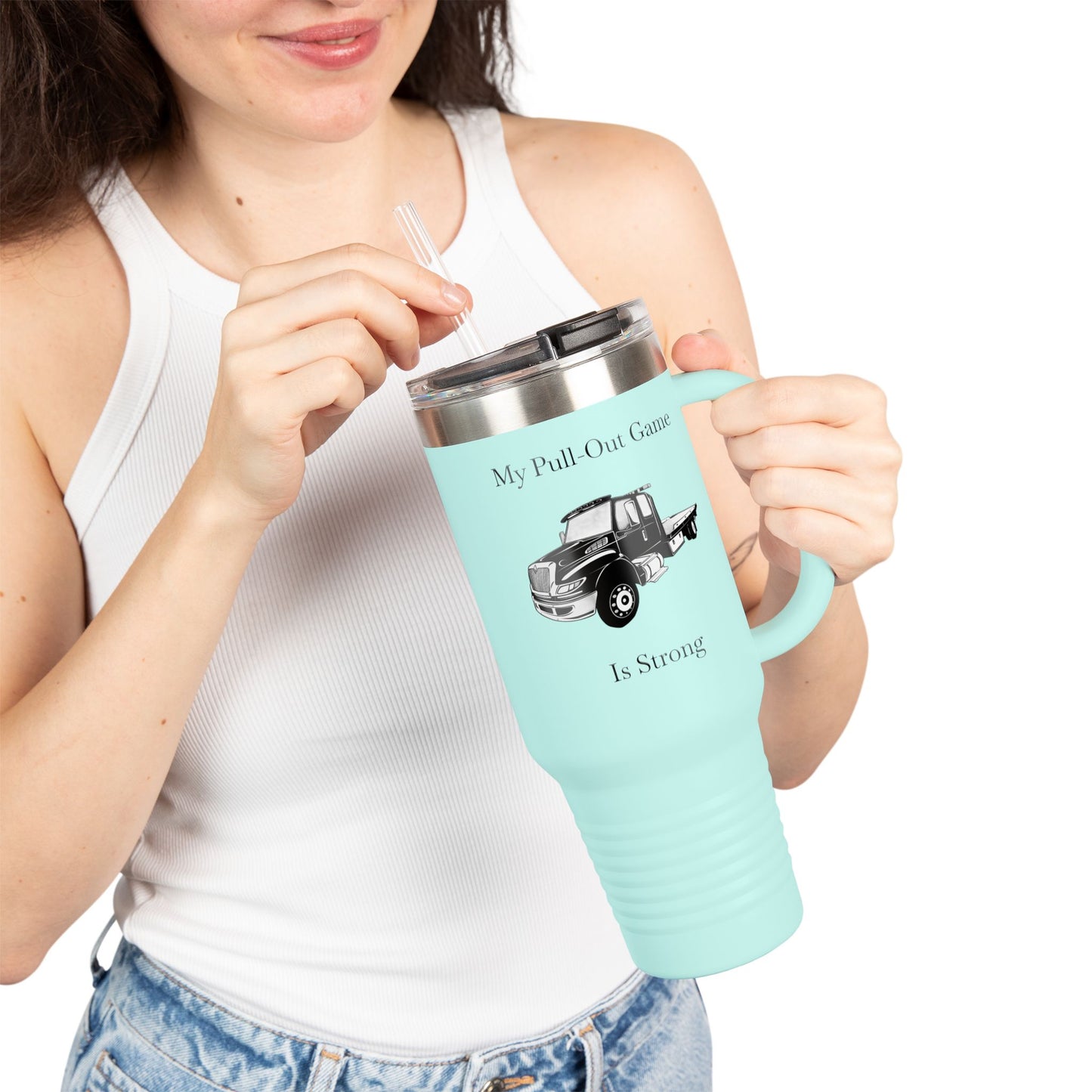 Pull Out Flat Bed Tow Truck Insulated Travel Mug