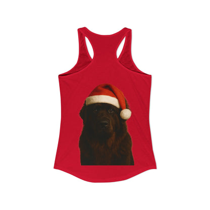 Santa Paws Newfie Women's Racerback Tank