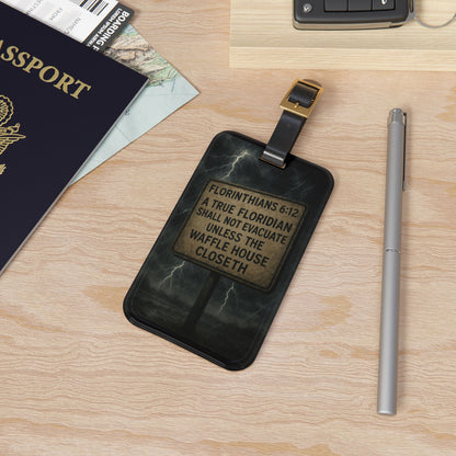 Florinthians 6:12 Leather Strap Luggage Tag