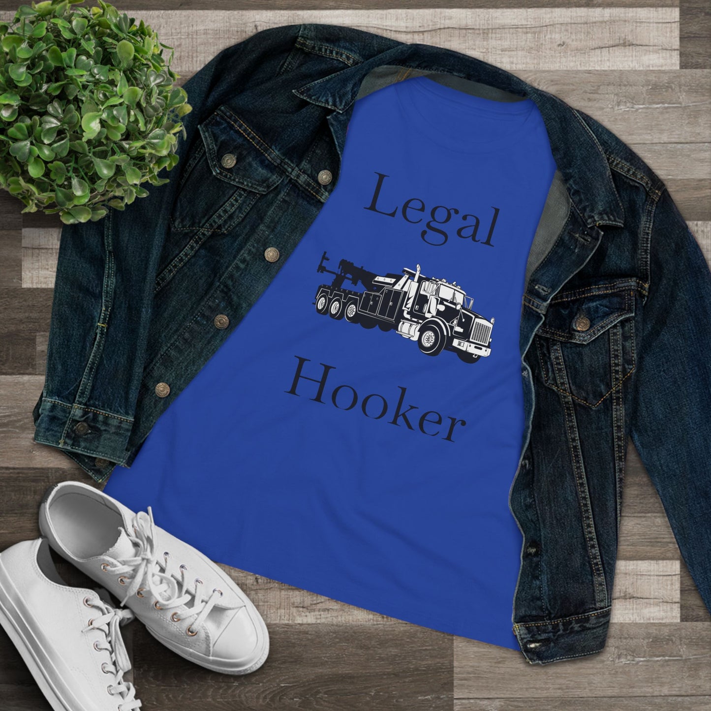 Legal H**ker Heavy Tow Truck Women's Short Sleeve Crewneck Tee
