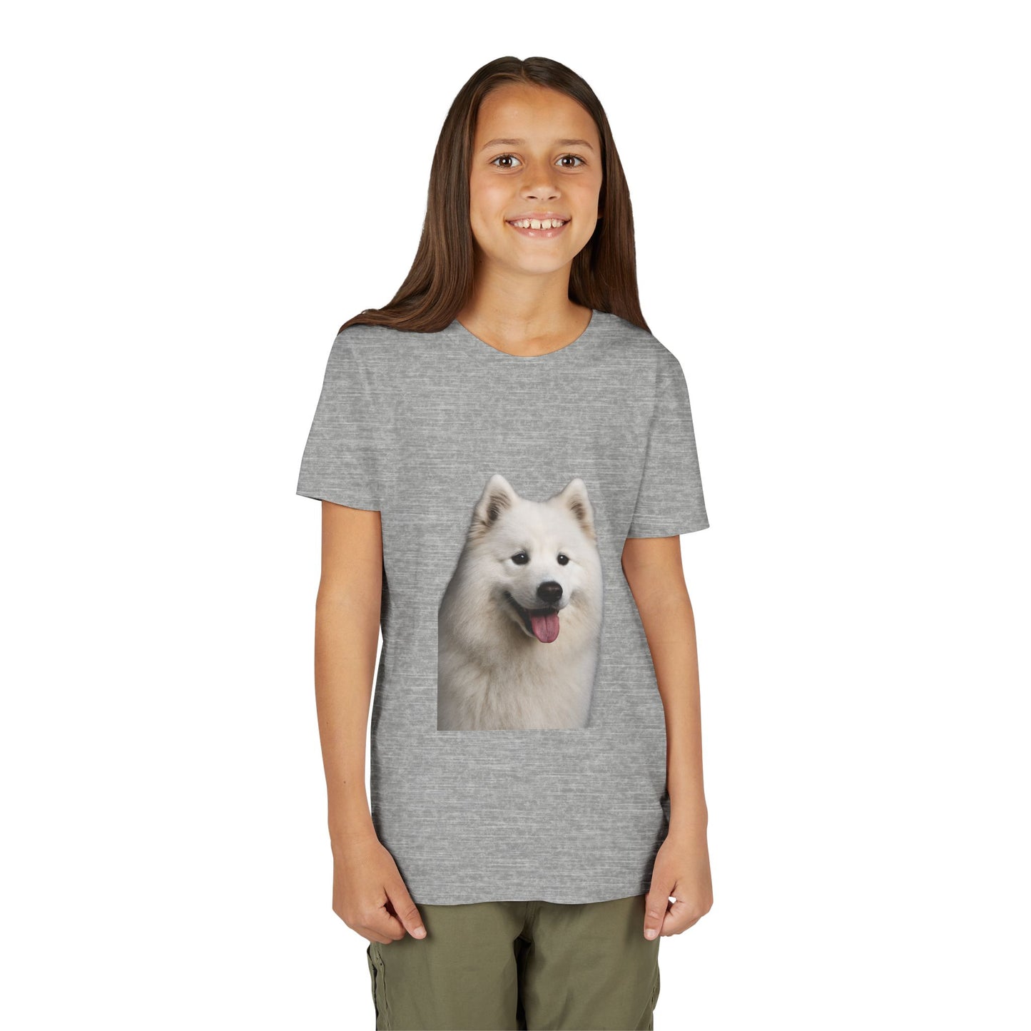Samoyed Head Youth Unisex Short Sleeve Crewneck Tee