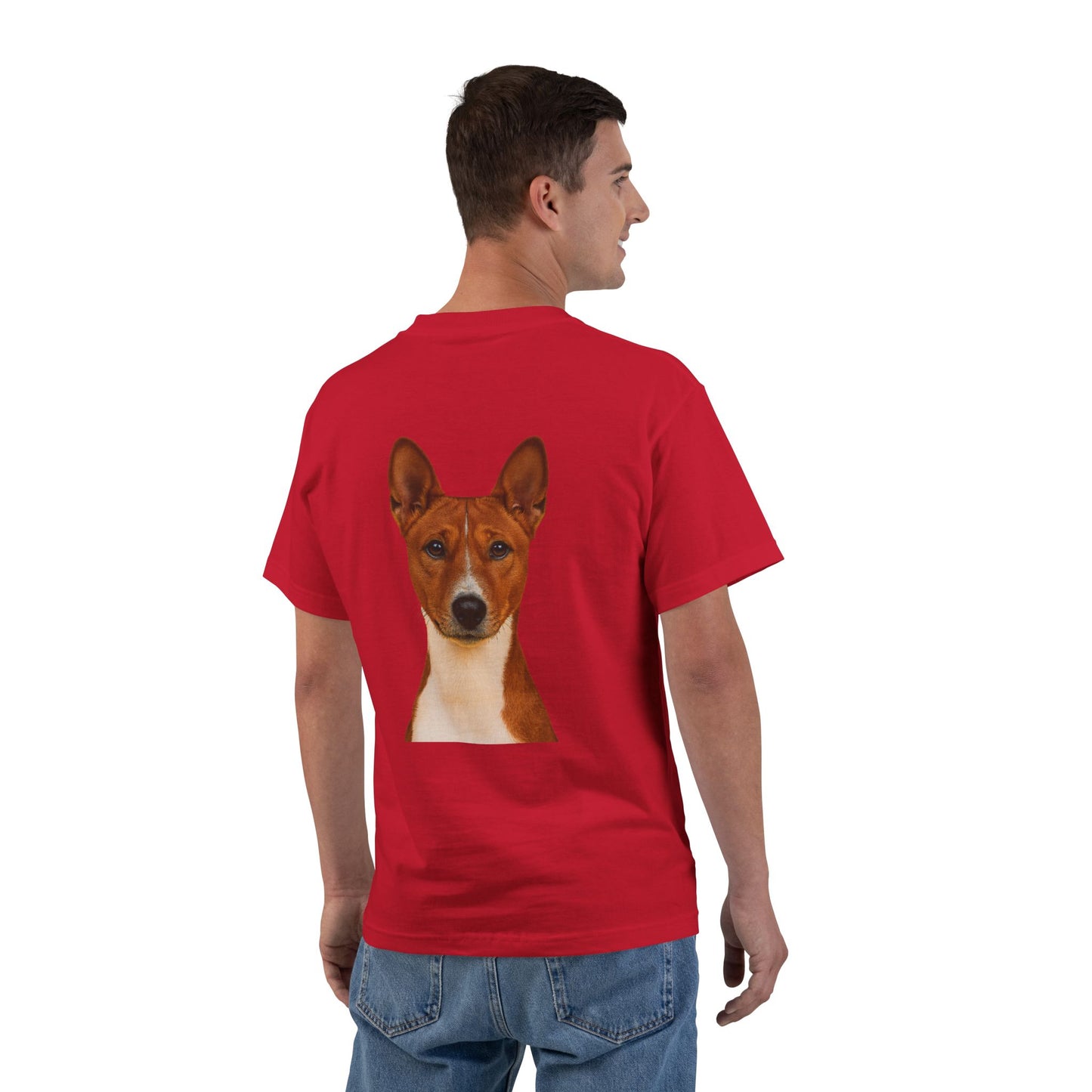 Basenji Head Men's Short-Sleeve Crewneck Tee