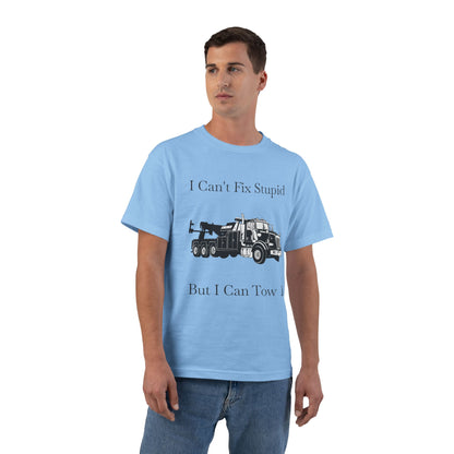 I Can't Fix Stupid Heavy Tow Truck Men's Short-Sleeve Crewneck Tee