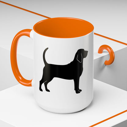 Bloodhound Silhouette 2-Tone Coffee Mug