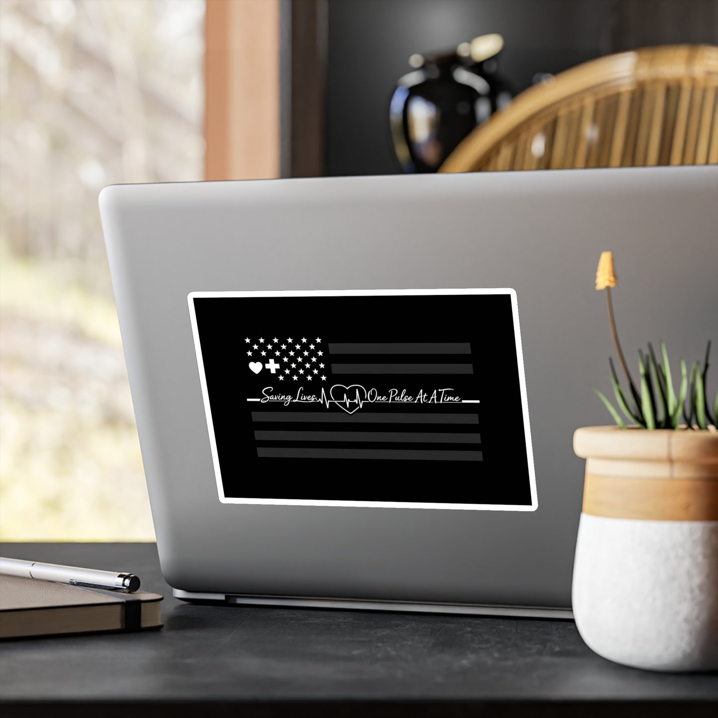 Thin White Line Vinyl Decal