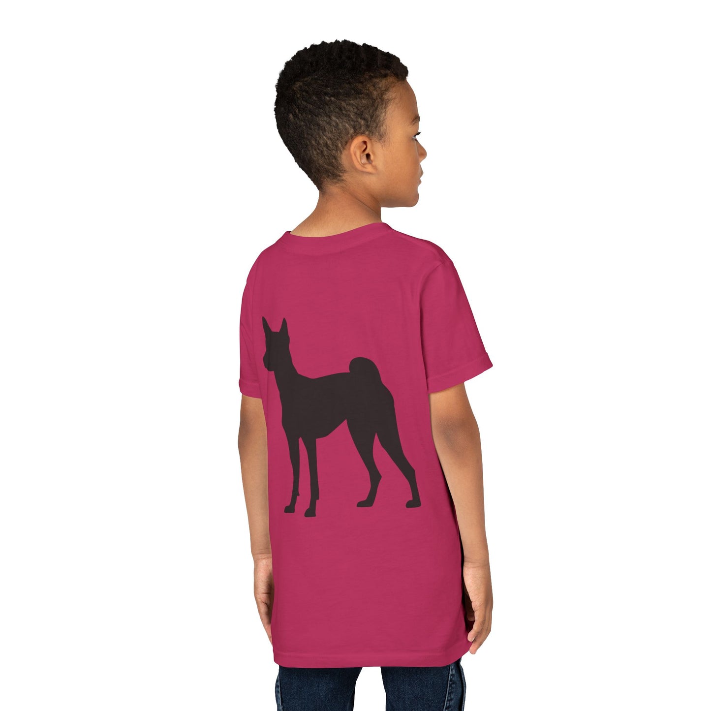 Basenji Silhouette Youth Unisex Short Sleeve Crewneck Tee