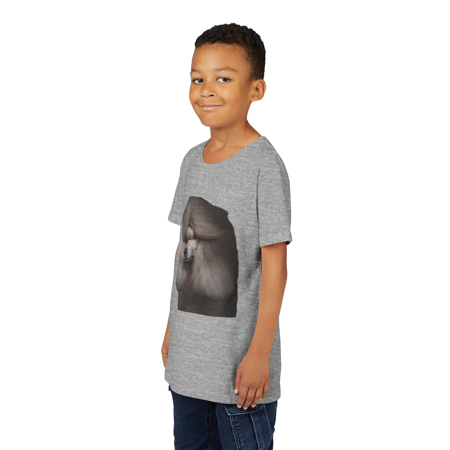 Poodle Head Youth Unisex Short Sleeve Crewneck Tee