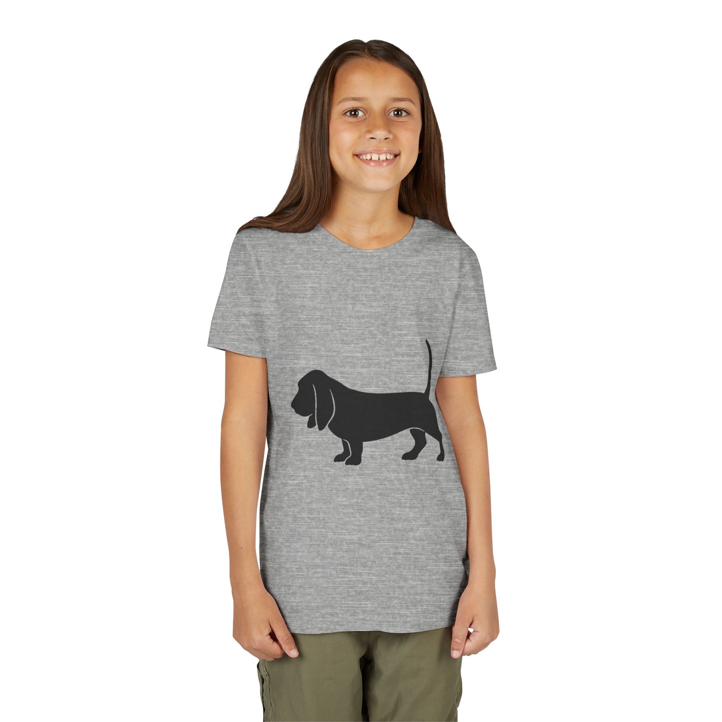 Basset Silhouette Youth Unisex Short Sleeve Crewneck Tee