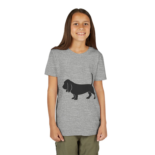 Basset Silhouette Youth Unisex Short Sleeve Crewneck Tee